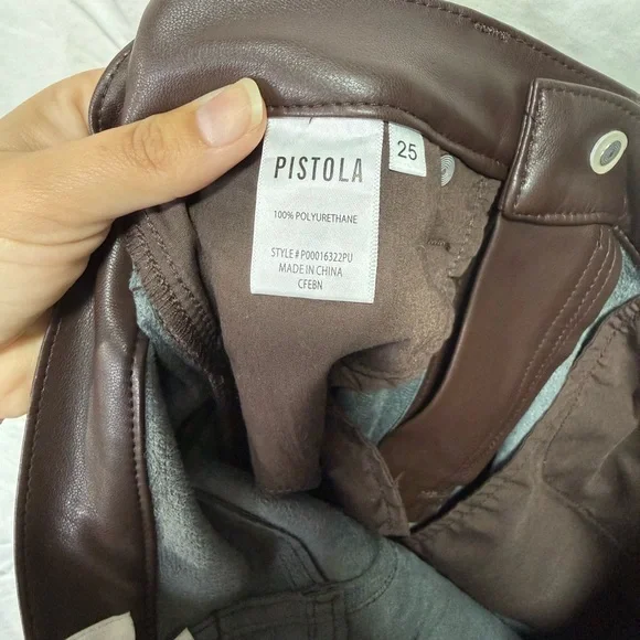 PISTOLA Faux Leather Pants | Size 25 | Excellent Condition - Picture 6 of 7